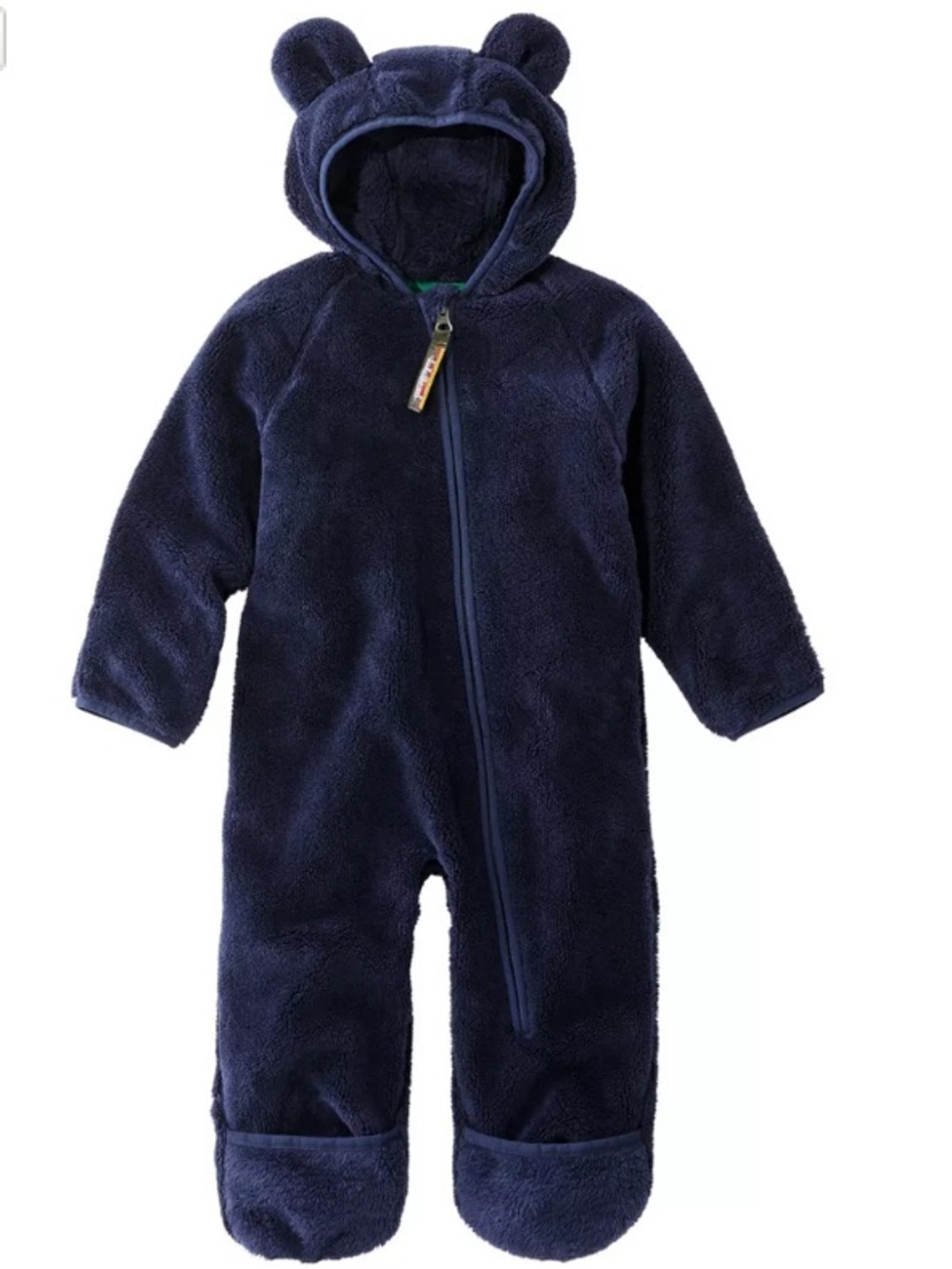 LL Bean High Pile Fleece Infant Outerwear Bunting Bright Navy 3-6 Months